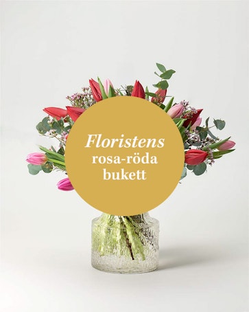 Floristens rosa-röda bukett