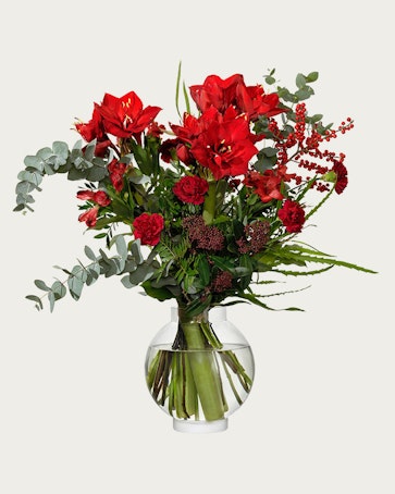 Ståtlig julbukett med vas