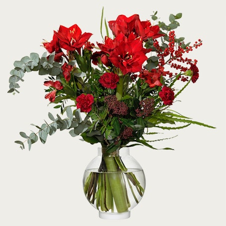 Ståtlig julbukett med vas