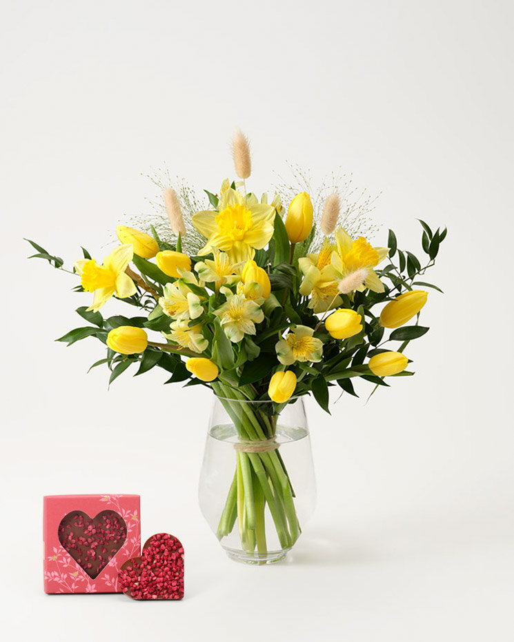 Påsklycka med chokladhjärta