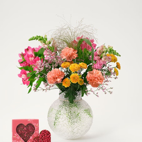 Augustibuketten med chokladhjärta