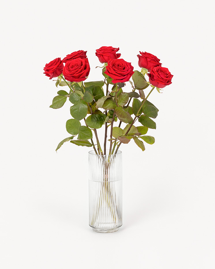 7 röda rosor