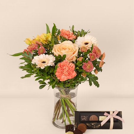 Lycka till-buketten med choklad