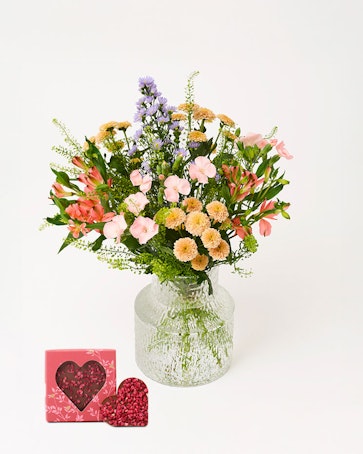 Aprilbuketten med chokladhjärta