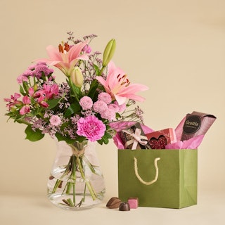 Blomsterlyx med chokladpåse