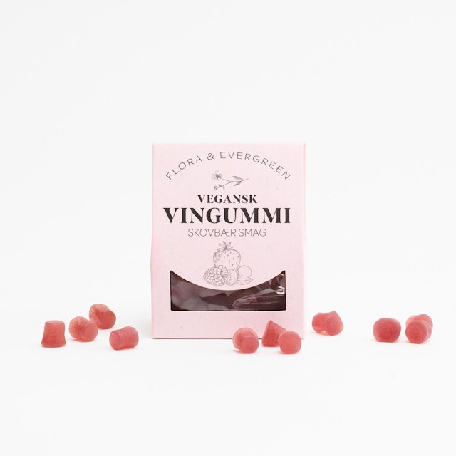Flora & Evergreen Vingummi med skovbær smag, vegansk