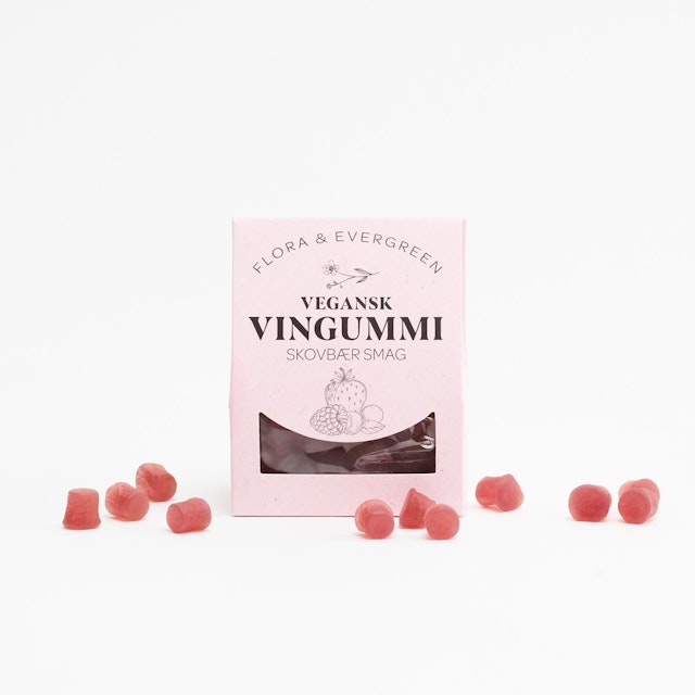 Flora & Evergreen Vingummi med skovbær smag, vegansk