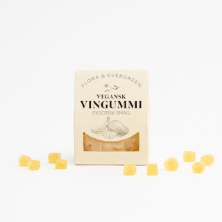 Flora & Evergreen Vingummi med eksotisk smag, vegansk 