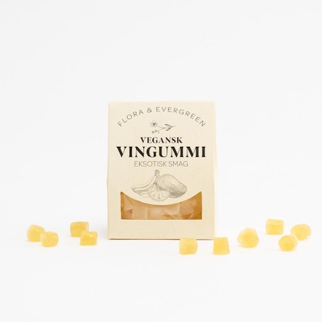 Flora & Evergreen Vingummi med eksotisk smag, vegansk