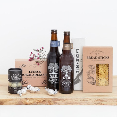 Gavekurv til ham med øl (Floristens kreative valg)