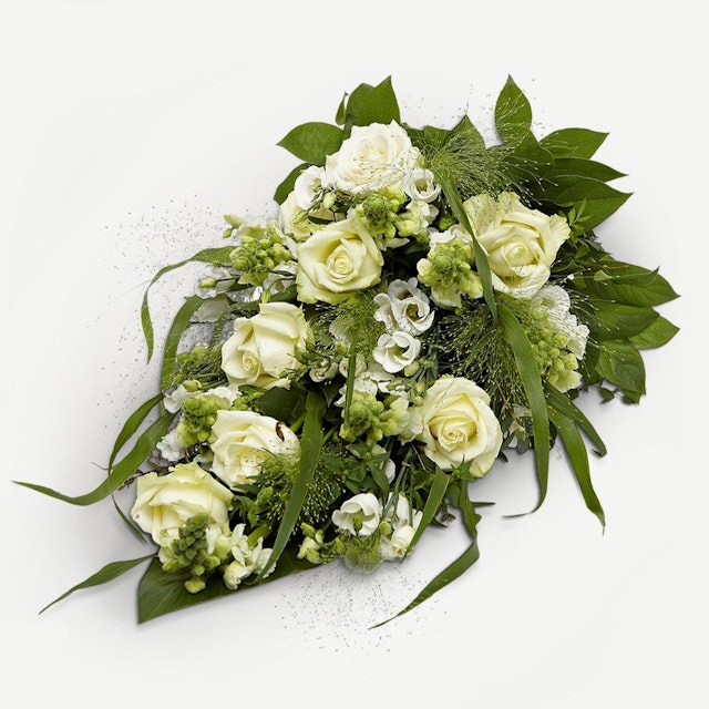Bårebuket, hvid (Floristens kreative valg)