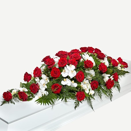 Kistepynt i klassisk stil - rød og hvid