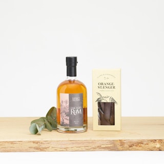 Sankt Thomas, Carribean Rum - Oak Aged og orangestænger i mørk chokolade