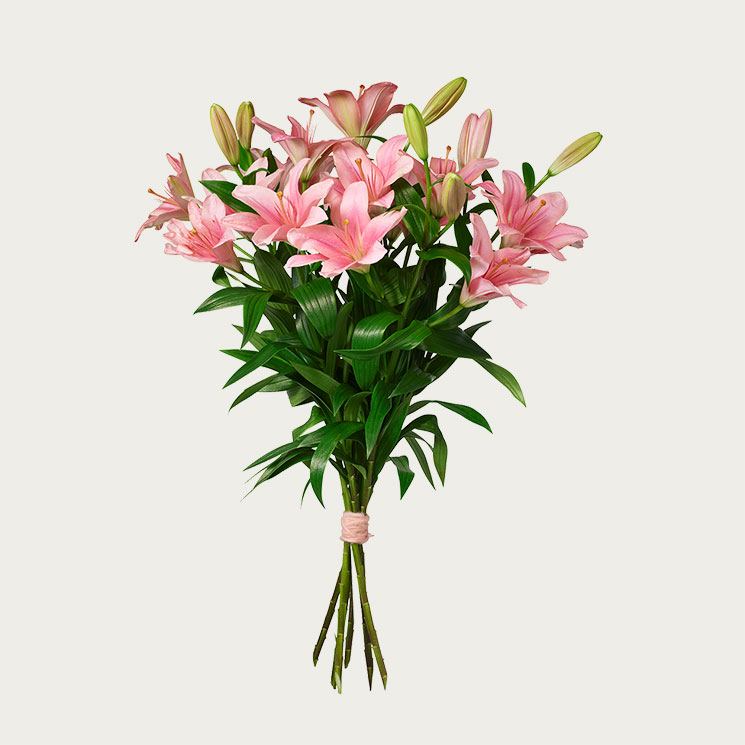 Köp blommor med hemleverans - Rosa liljor