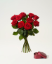 10 Röda rosor med geléhjärtan