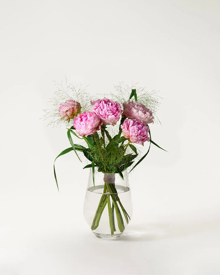 Rosa pioner och siergras